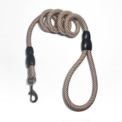 China New Wholesale High Quality Cheap Brown Nylon Pull Rope Custom Single Dog Leash for sale