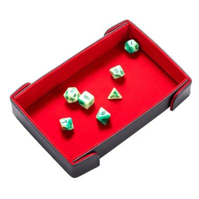 China Factory Direct Selling Foldable Leather Magnetic Dice Tray Magnetic Dice Tray For Role Playing Games for sale