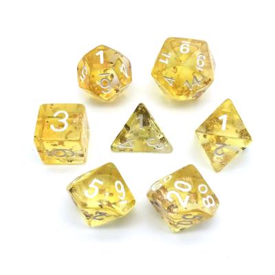 China Entertainment factory wholesale polyhedral transparent resin dnd dies set with aluminum inside for sale