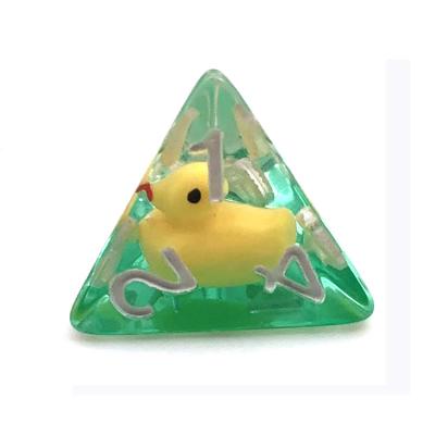 China Polyhedral liquid-core D&D die set 7pcs sharp edge16mm D6 D20 resin dies set with duck inside for sale