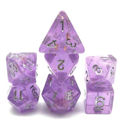 China Polyhedral handmade RESIN light customization resin d20 dnd dies set for kid's play for sale