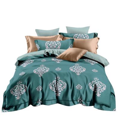 China Nondisposable Hot Selling Cheap China 100% Polyester Brushed Bedding Set With Small Heart Print Duvet Cover Set for sale