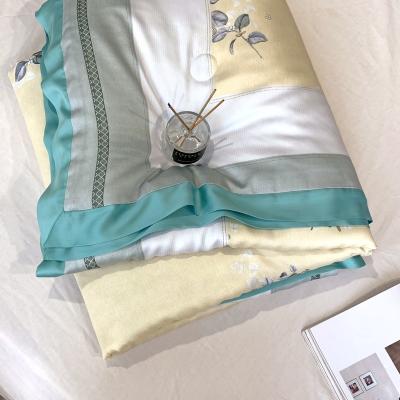 China Home Cooling 100% Tencel Comforter Muslin Summer Blanket Green Luxury Baby Blanket for sale