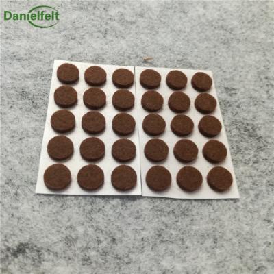 China Eco-friendly Thickness 3mm Self Adhesive Brown Felt Furniture Pads With High Quality Sticker for sale