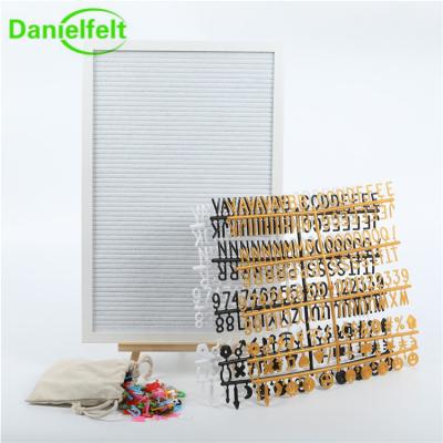 China Environment Friendly White Frame Felt Wooden Letter Board Home Decoration With 340 Plastic Letters for sale