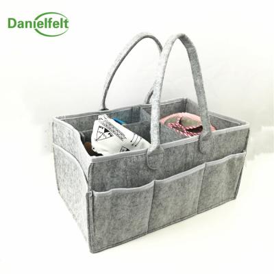 China 100% Wholesale Portable Felt Rating Diaper Caddy Bag Organizers Eco-friendly With Logo For Baby for sale