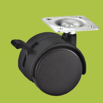 China furniture plastic casters swivel top plate black caster with brake for sale