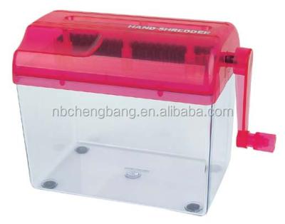 China Plastic Manual Paper Shredder A5 Size for sale