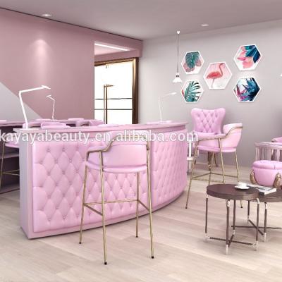 China Economic hot selling beauty nail spa salon chairs nail bar station manicure table pink pedicure and manicure chair for sale