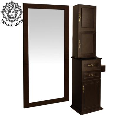 China Luxury Makeup Beauty Salon Station Durable Modern Wooden Mirror With Drawers for sale