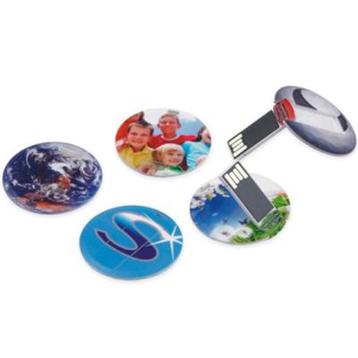 China Creative Gifts Plastic Round Shape 4gb Card USB Creative Flash Drives Print Your Logo for sale