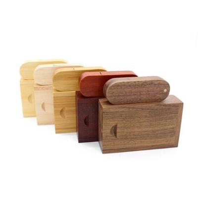 China China Manufacture Custom Logo 8GB Wooden Swivel Rectangle USB Flash Drives for sale