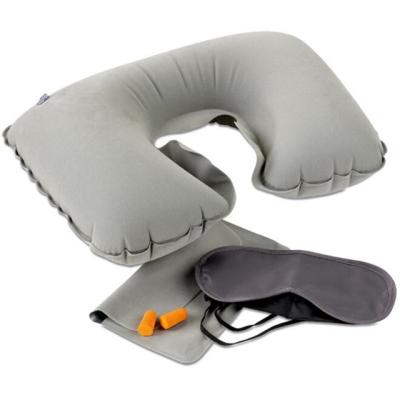 China Business Gift Portable Travel Set U Type Pillow Eye Mask Ear Plug U Mark Your Name for sale