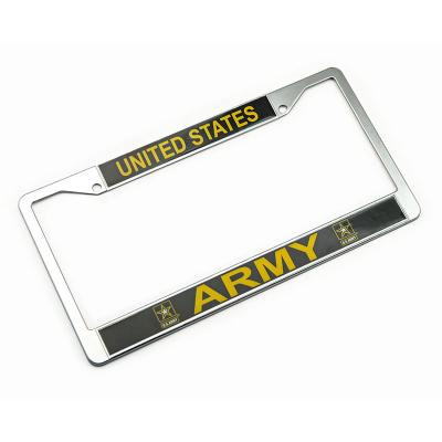 China New Manufacturer Custom Durable US ARMY Car Number License Plate Holder Frame Gray Card Plate Frame Customized for sale