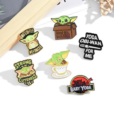 China Europe China No Min Bulk Logo Custom Yoda Baby Lapel Pins With Soft Enamel And Clutch for sale