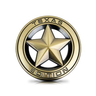 China Custom Logo Wholesale Auto Metal Body Stickers Metal Car Badges / TEXAS Metal Car Emblem Car Sticker for sale