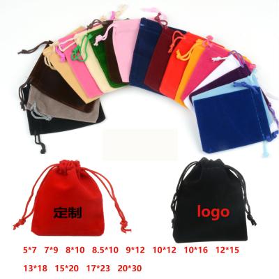 China Factory Directly Recyclable Wholesale Jewelry Drawstring Gift Custom Velvet Pouch / Drawstring Bags for sale