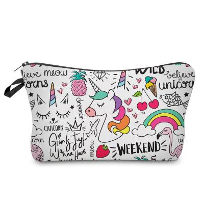 China Polyester Printing Brush Printing Zipper Pouch Waterproof Durable Custom Cosmetic Bag Waterproof Cosmetic Bag for sale