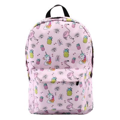 China New Sale Waterproof Promotional High Fashion School Bag Cartoon Pineapple Fruit Pattern Pink Backpack for sale