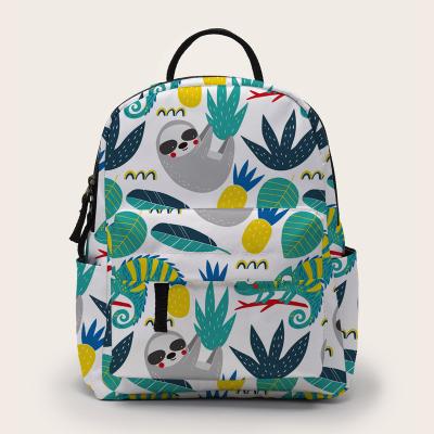 China Factory Wholesale Waterproof Mini Cute Sloth Pattern Polyester Waterproof School Teenager Backpack for sale