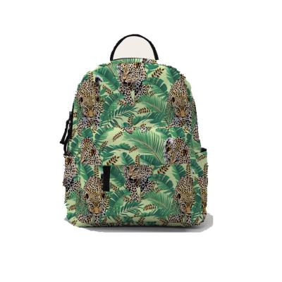 China Wholesale Custom Small Waterproof Backpack For Women Leopard Pattern Young Girls Kids Backpack for sale