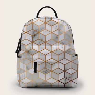 China Small Waterproof Travel Backpack Diamond Lattice Pattern Handbag Shoulder Backpack for Teenager Gift for sale