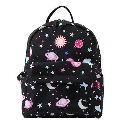 China Waterproof top selling pink school bag with white circular pattern and pink crane pattern backpack for sale