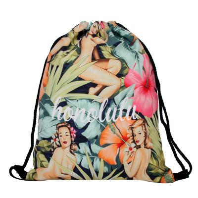 China Wholesale Waterproof 3D Digital Printing Gym Drawstring Bag Shopping Drawstring Backpack for sale