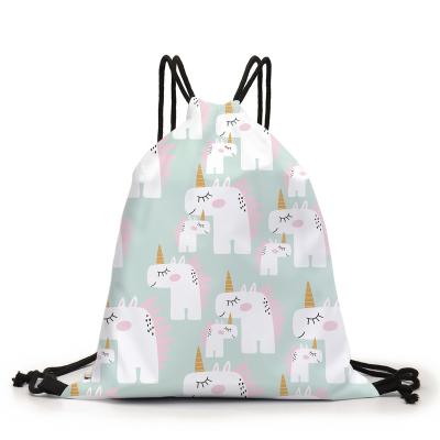 China Fashion Cute Cartoon Drawstring Bag Waterproof Cute Shoulder Bag Women Work Storage Backpack for sale