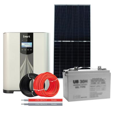 China Home Solar System 3000W Gel Hybrid Battery Home Solar Panel Power System for sale