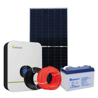 China Home Solar System 3000W Gel Hybrid Battery Home Solar Panel Power System for sale