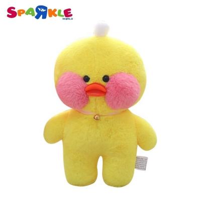 China Lalafanfan Duck Series Yellow GOOD Stitching 30cm Kawaii Duck Plush Soft Doll Toys Yellow Stuffed With Clothes Duk Sale Dress Coffee lalafanfan Duck Whosale for sale