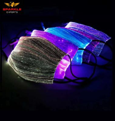 China Fun Fashion RGB 2022 Slay LED Facemask Cover 7 Colors USB Luminous Glow In The Dark For Music Festival Party Masquerade In The New Year for sale