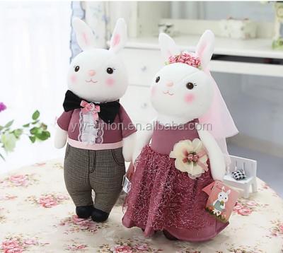 China Baby Rabbit Soft Toy Eco-friendly Sensitive Baby Distinctive Toys For Children , Bunny Weeding Toy for sale