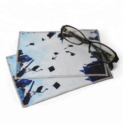 China Viable Logo Printed Suede Chamois Microfiber Eyeglass Glass Cleaning Cloths for sale