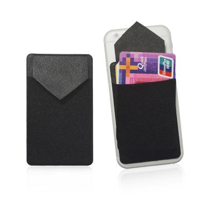 China Adhesive Credit Card Holder For Phone Hot Selling Microfiber Credit Card Pocket Money Holder Adhesive Case for sale