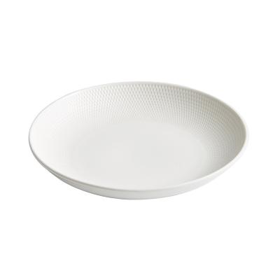 China Sustainable Ceramic Dish Western Nordic Style White Steak Dish for sale