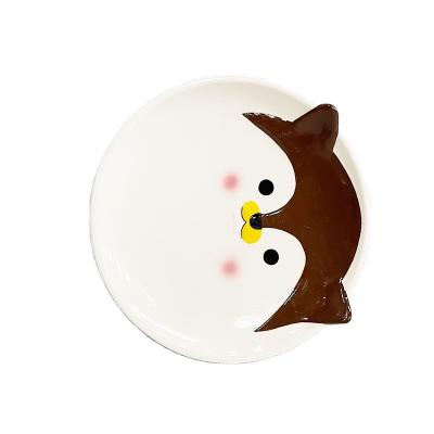 China Breakfast Disposable High Quality Round Dish Dish Pattern Cartoon Creative Cartoon Animal Printing Plate for sale