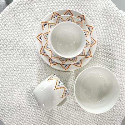 China Various Bone China Coffee Tableware Cup Bowl Spoon Viable Wedding Dinner Soup Dish Ceramic Tableware Set for sale