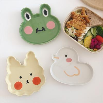 China Viable Ceramic Children's Dish Ceramic Design Cute Cartoon Animal Shape Tableware Set Ceramic Tableware for sale