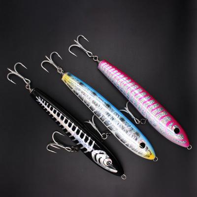 China Hot Selling Fish Shape Lure Stick Wooden Fishing Pencil Baits Body Hold Lure Swordfish Hard Saltwater YHMR-01 for sale