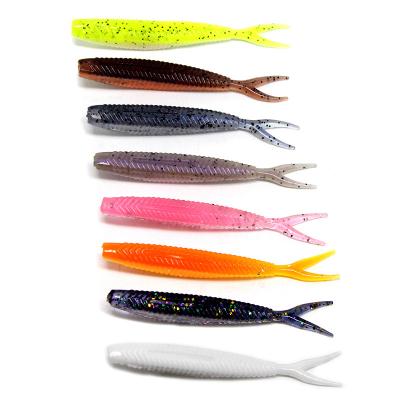 China Fishing Lures Bass Bait Soft 6cm Plastic Tail 1.5g Split Lure Set Flip 20pcs Minnow Swimbait SFL-004 for sale