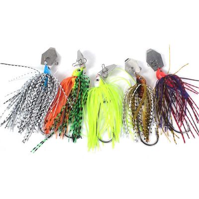 China Spinnerbait Fishing Lures Buzzbait Metal Mix Color Bath Rigs Seawater Surface Swing Trailers YJ-H01 for sale