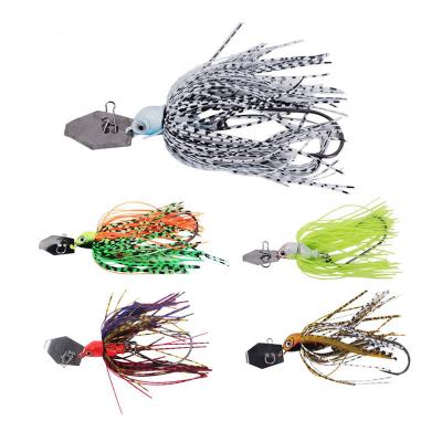 China 10g 14g Bass Fishing Lure Jigs Spinnerbait Chatter Bait Buzzbait Weedless Chatterbait Fishing Lures SPBT-001 for sale