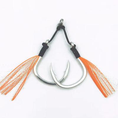 China Fishing Aid Hooks Rigging Kit Small Size Bkk Jig Hooks Strong Carbon Steel Hoop Rigging Line Lure Straight Lean for sale