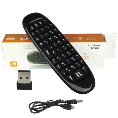 China 2.4G QWERTY Keyboard C120 Remote Air Auto Mouse with 6 Gyroscopes for sale