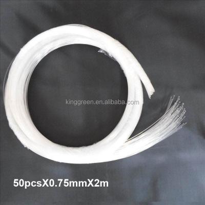 China 50PCSX 0.75mm X 2Meter Plastic PMMA End Glow PMMA Fiber Optic Cable For Ceiling Light Decoration for sale