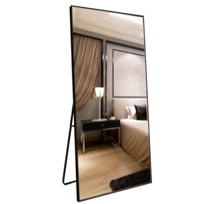 China Minimalist Oversized Glass Mirror Prices Aluminum Frame 4mm Floor Mirror Glass Floor Frame Bathroom Wall Mirror for sale