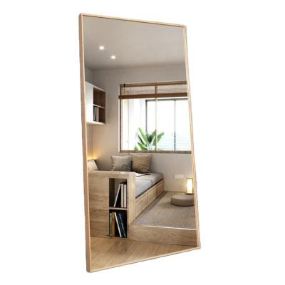 China Minimalist Integral Hall Frame Floor Bathroom Personal Aluminum Wall Mirrors for sale