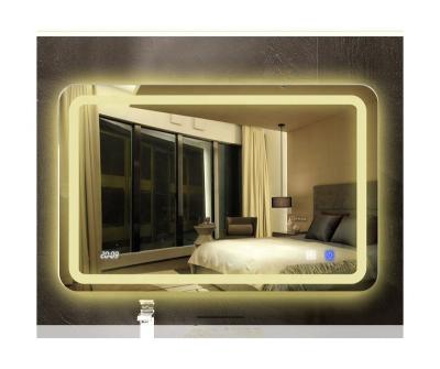 China Illuminated Custom WALL REFLECTS Touch Screen Smart Bathroom Led Mirror Led Backlit Bathroom Mirrors for sale